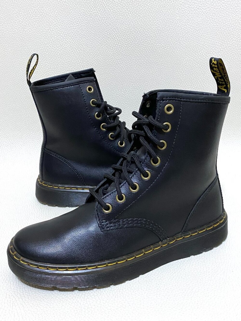 Womens Dr Martens Boots Size 7 Black Leather Moto Boots